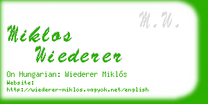 miklos wiederer business card